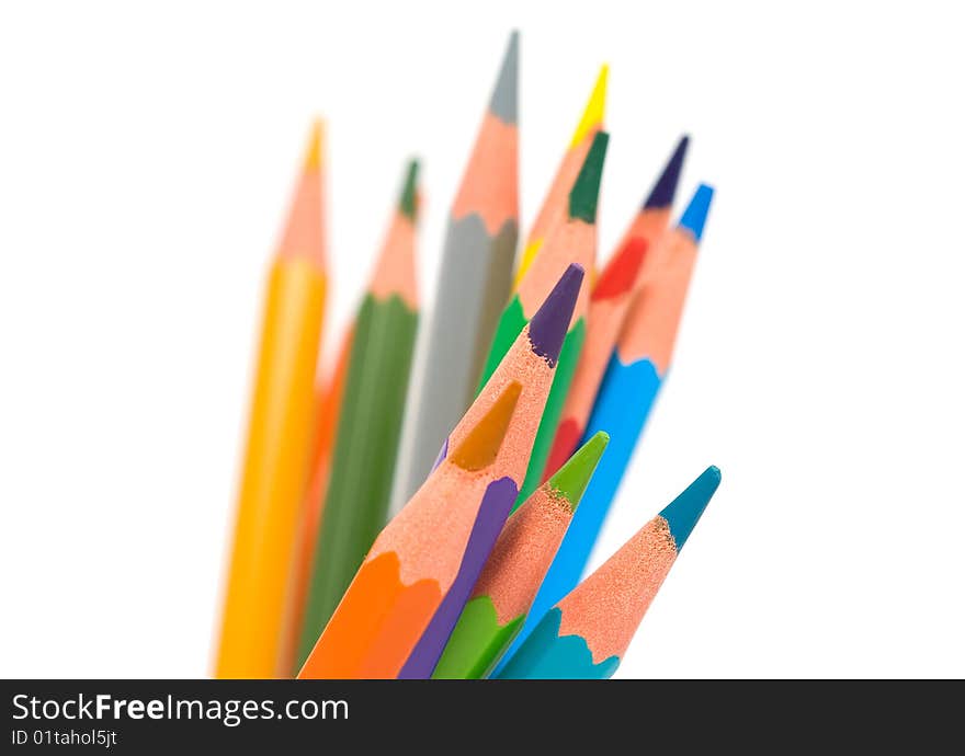 Color pencils isolated on white