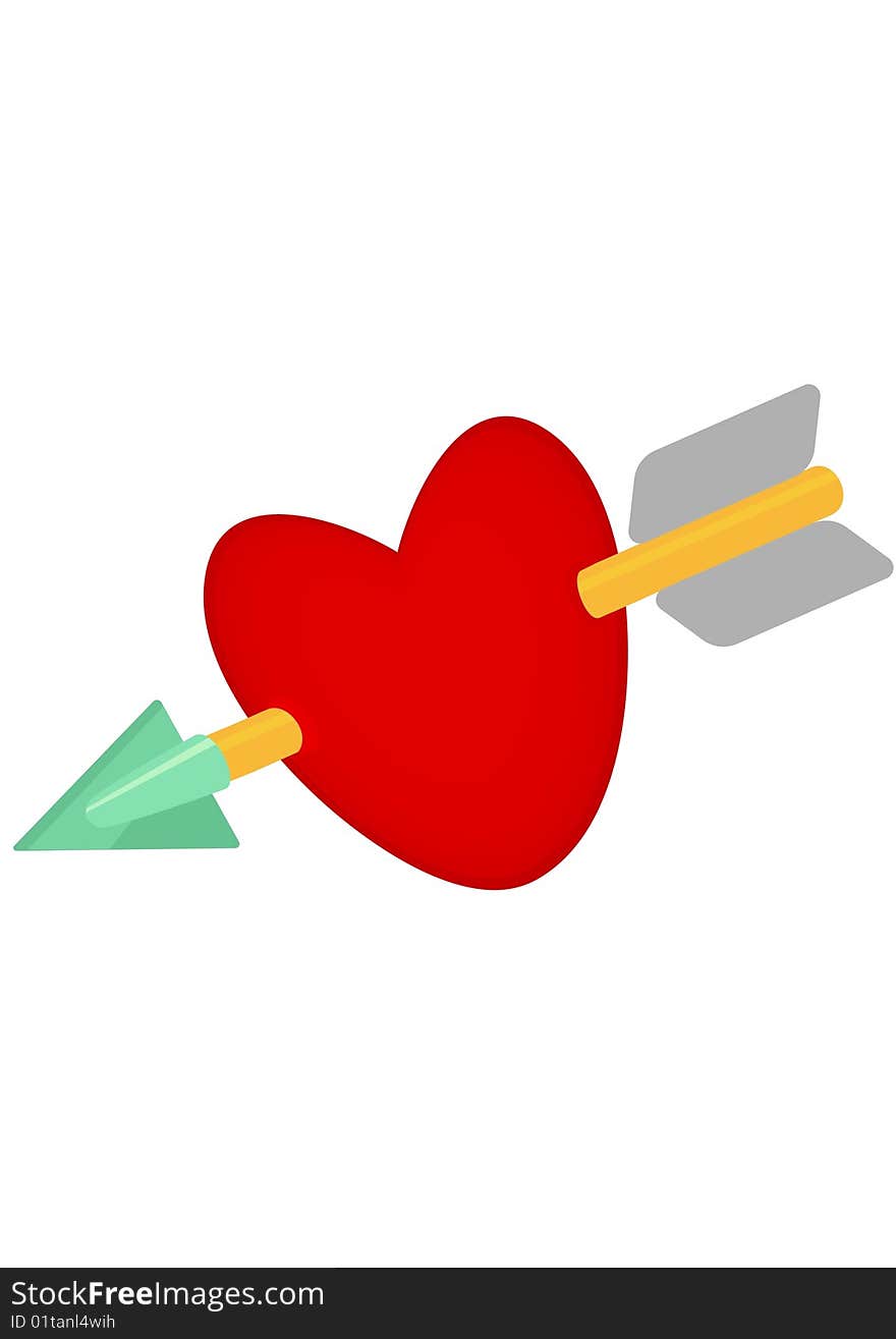 Heart with arrow. Isolated Abstract Vector Illustration