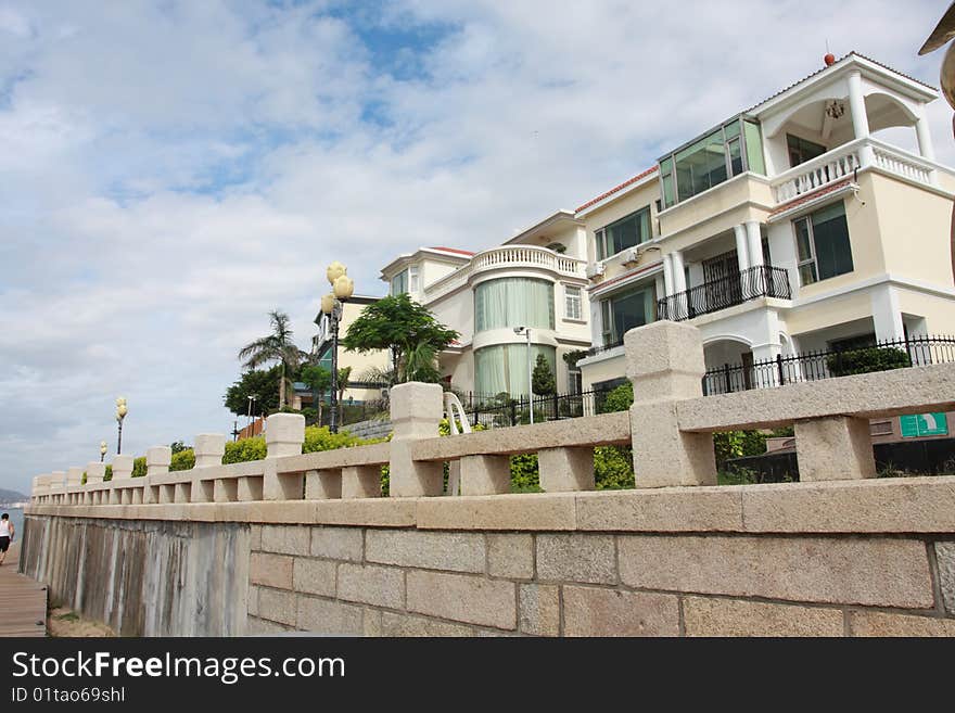 Building beside ocean