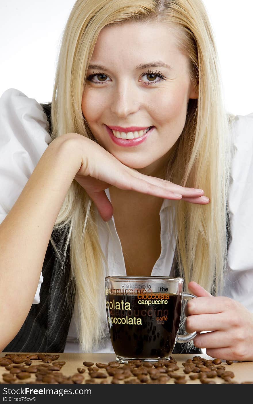 Portrait of businesswoman with a cup of coffee