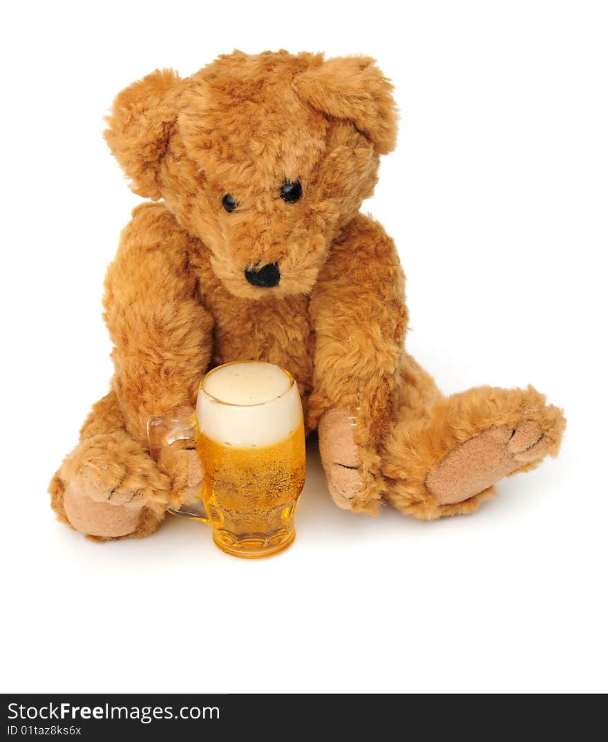 Teddy with a pint