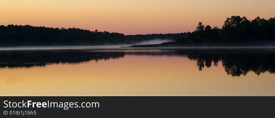 Still and Misty Morning at Fish Lake Minnesota