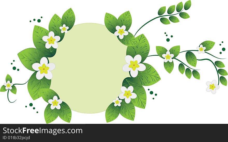 The vector illustration contains the image of floral frame