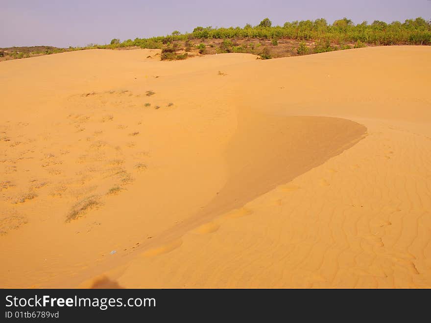 The red dunes near Mui Ne. The red dunes near Mui Ne