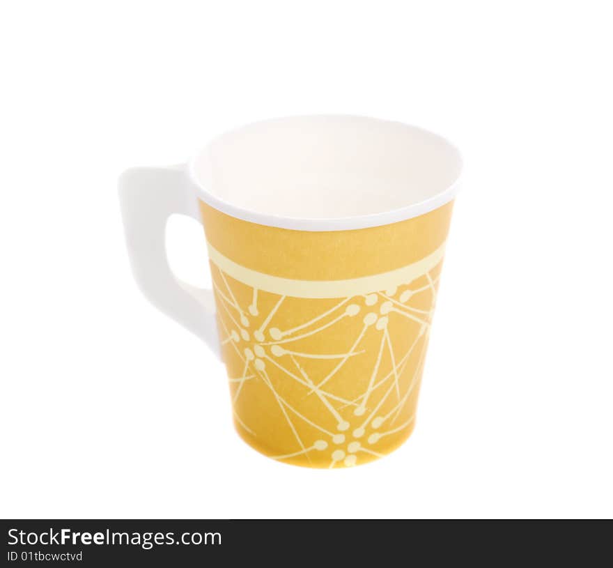 Paper cup on white background