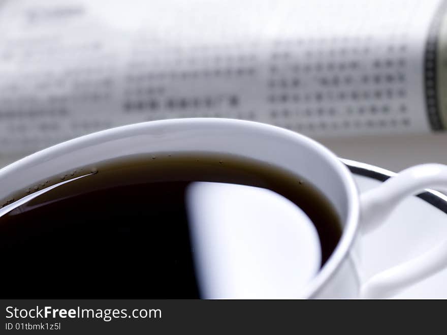 Morning coffee on white background