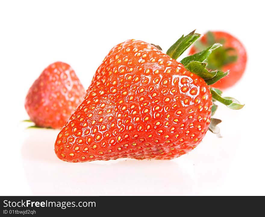 Strawberries isolated on white background