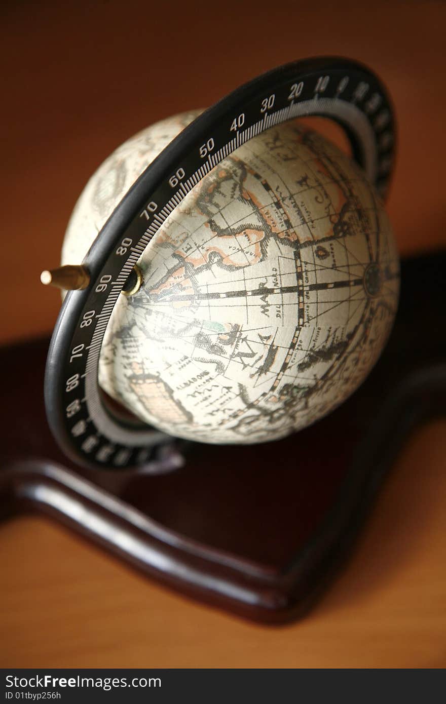 Small model of a retro style globe. Small model of a retro style globe