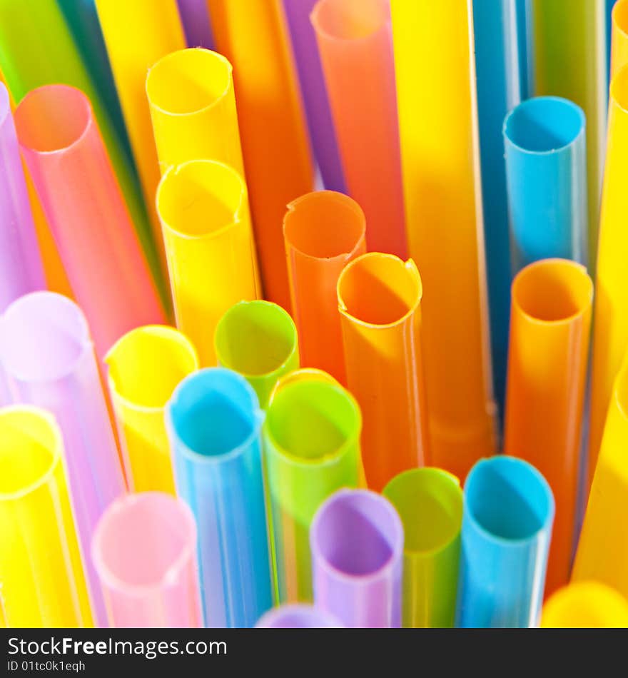 Drinking straws close up background.