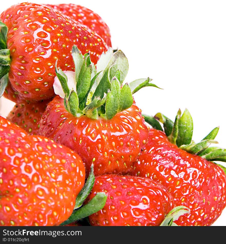 Strawberries isolated on white background