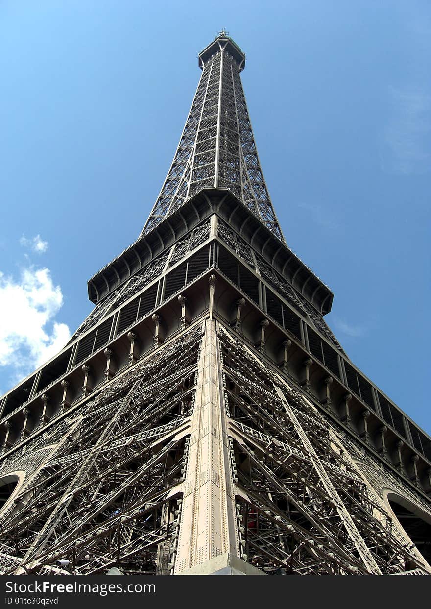 Summertime photo of the Eiffel tower. Summertime photo of the Eiffel tower.