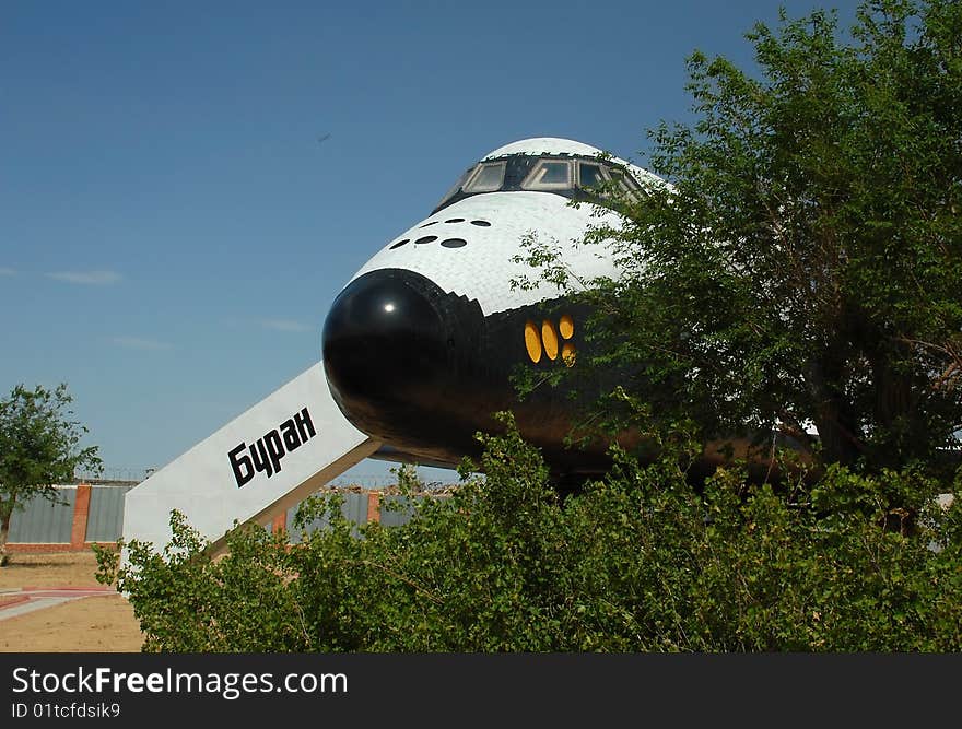 Buran orbiter, the first and the only Russian manned reusable space vihicle, is parked at Baikonur, Kazakhstan. Buran orbiter, the first and the only Russian manned reusable space vihicle, is parked at Baikonur, Kazakhstan.