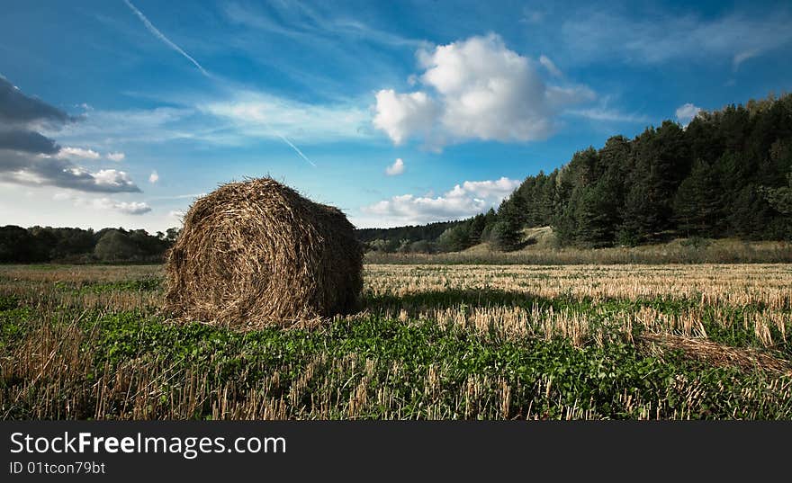 Haystack on the field