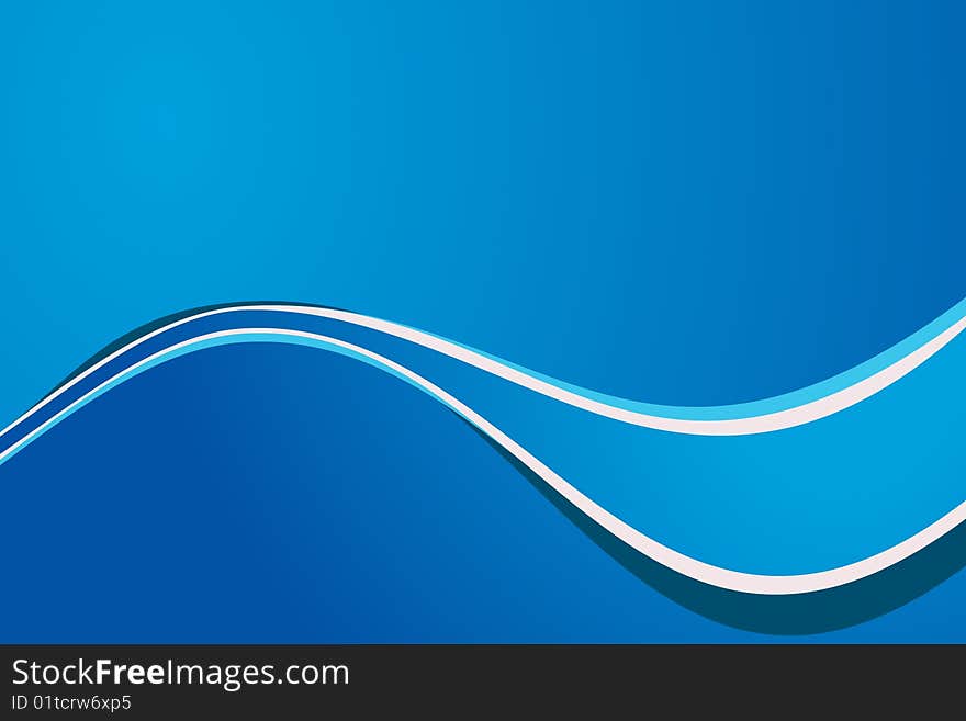 Wave background, blue with white line. Wave background, blue with white line