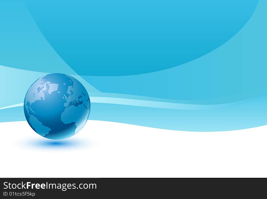 Globe with blue background, white highlight. Globe with blue background, white highlight