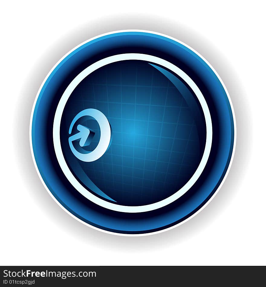 Blue abstract button on the white background. Blue abstract button on the white background