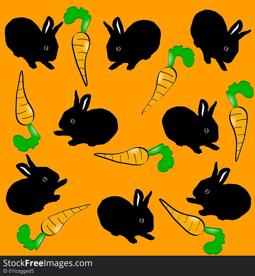 pattern with rabbits. vector illustration