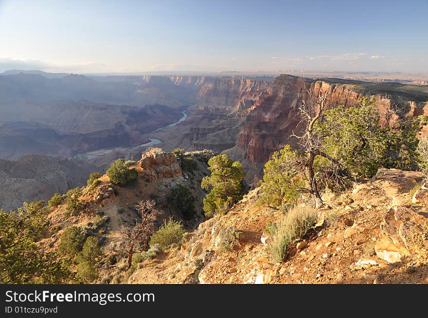 View of Grand Canyon of Colorado from the South Rim. View of Grand Canyon of Colorado from the South Rim