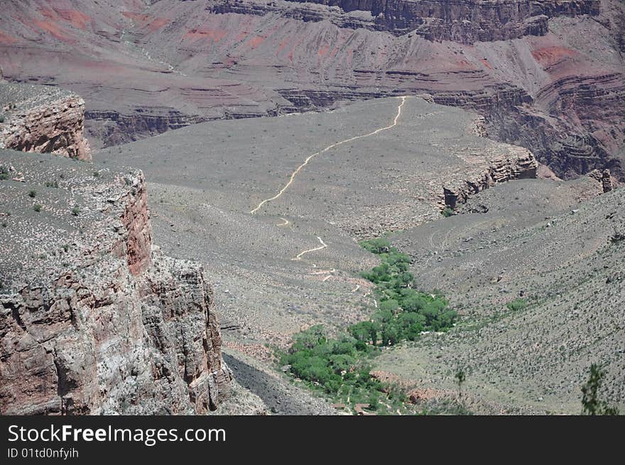 View of Grand Canyon of Colorado from the South Rim. View of Grand Canyon of Colorado from the South Rim