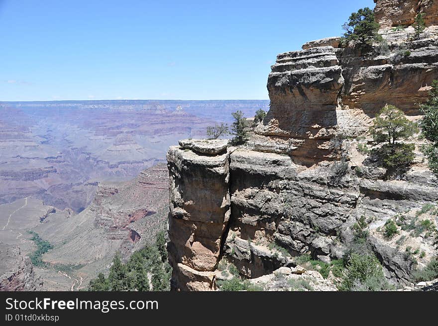 View of Grand Canyon of Colorado from the South Rim. View of Grand Canyon of Colorado from the South Rim