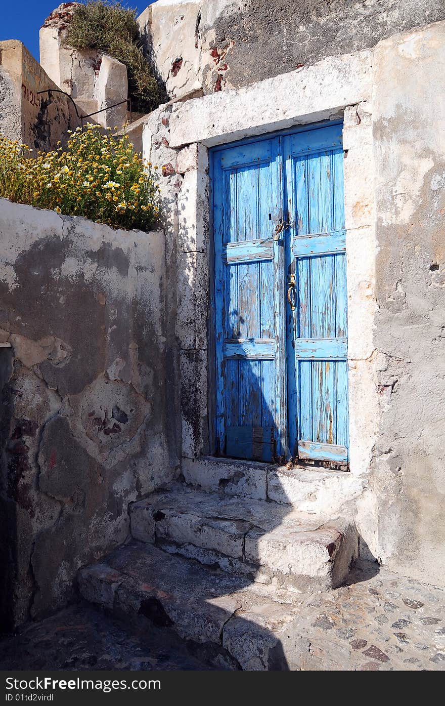 An old house door in europe