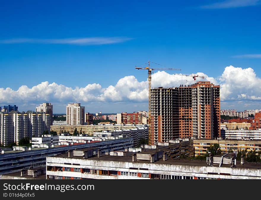 The district of modern blocks of flats, Saint-Petersburg. The district of modern blocks of flats, Saint-Petersburg