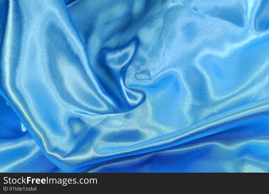 Beautiful shiny  blue satin fabric