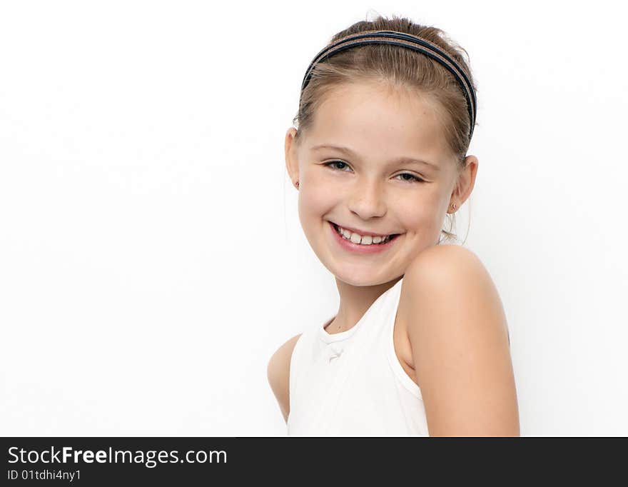 Portrait of a beautiful Isolated young girl. Portrait of a beautiful Isolated young girl