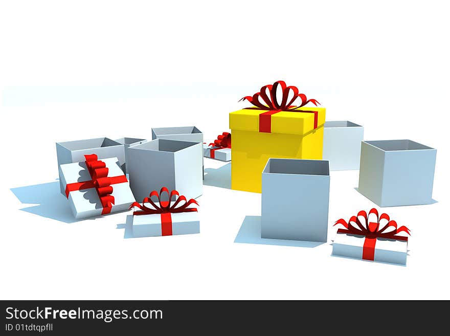 Gift Boxes - 3d Isolated