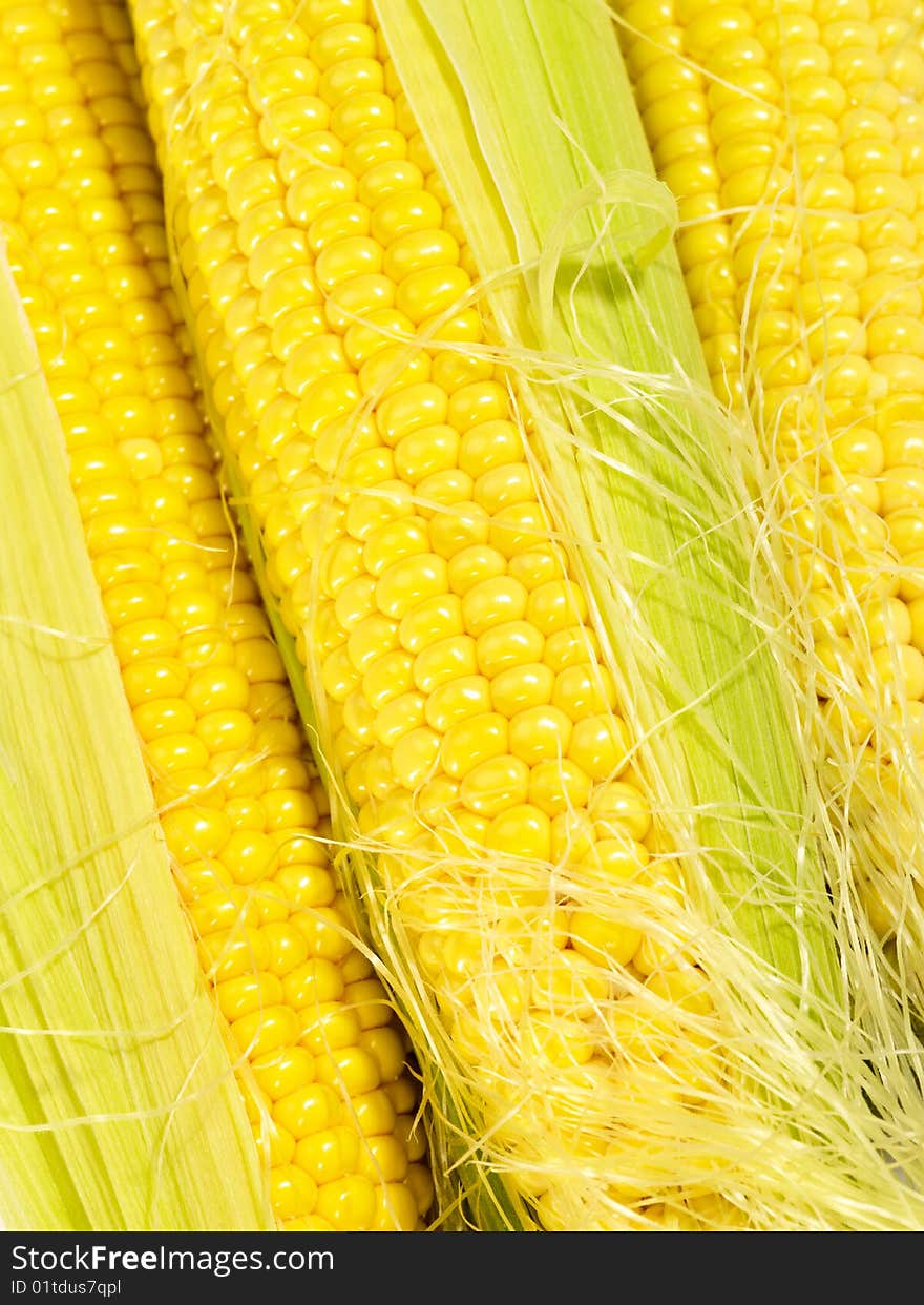 Fresh taste corn as food background. not isolated