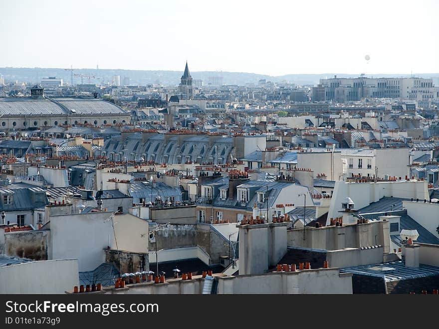 Paris city building group with church overview. Paris city building group with church overview