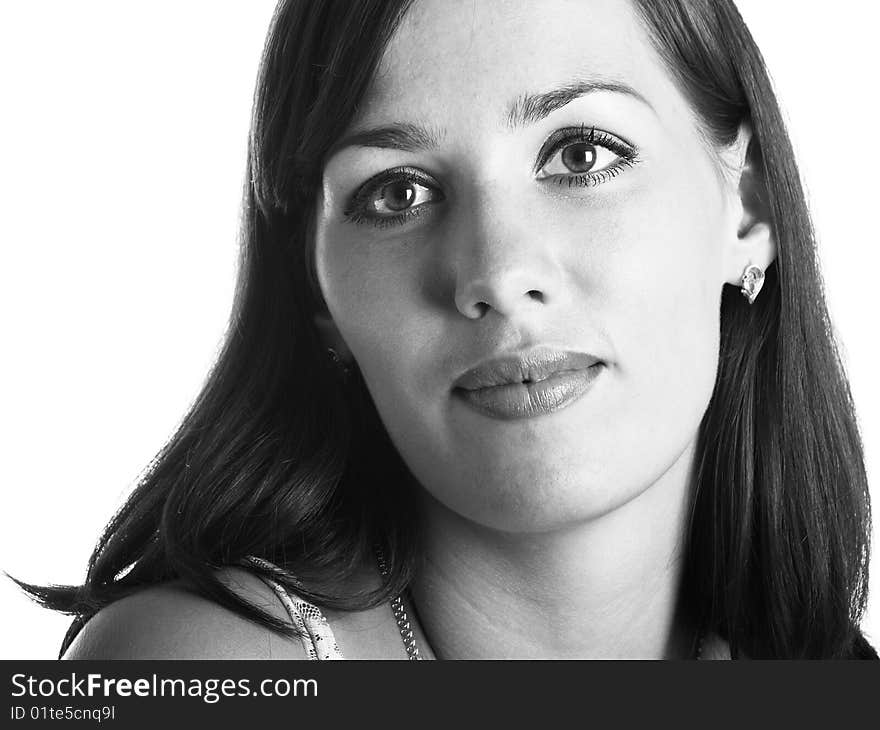 Portrait of the young sexual woman in black white. Portrait of the young sexual woman in black white