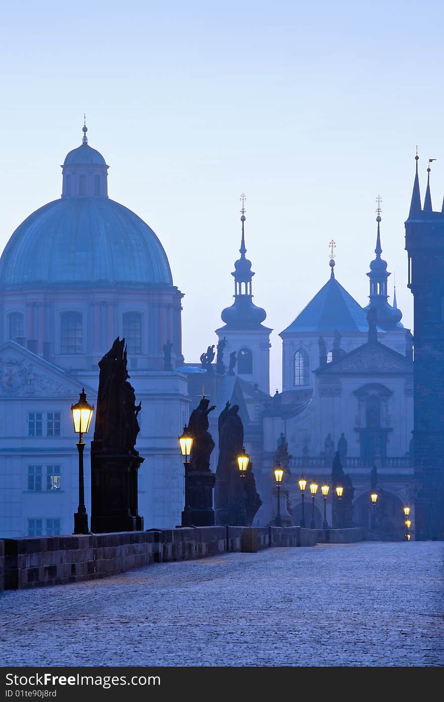 Charles bridge, towers of the old town