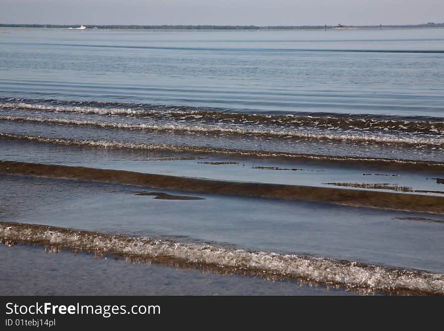 River water wave sand tide horisont peaceful. River water wave sand tide horisont peaceful