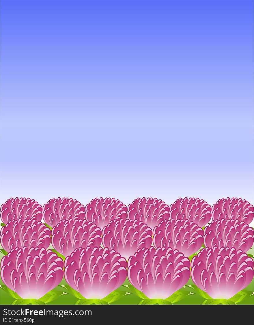 Vector background with clovers meadow. EPS 8