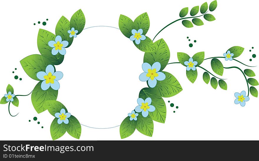 The vector illustration contains the image of floral frame