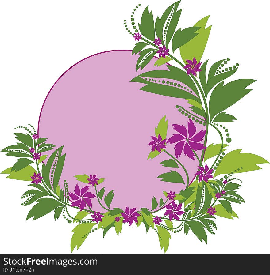 The vector illustration contains the image of floral frame