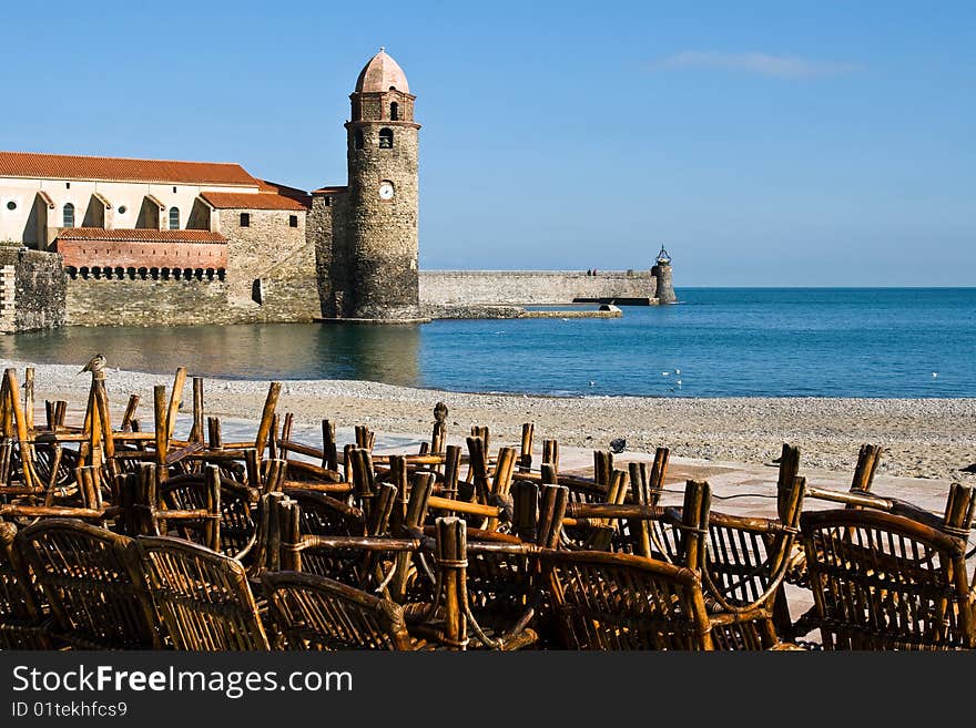 Catalonean tower on youth coast of french Mediterranean. Catalonean tower on youth coast of french Mediterranean