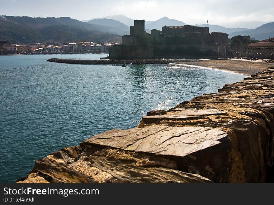 Catalonean fortress on youth coast of french Mediterranean. Catalonean fortress on youth coast of french Mediterranean