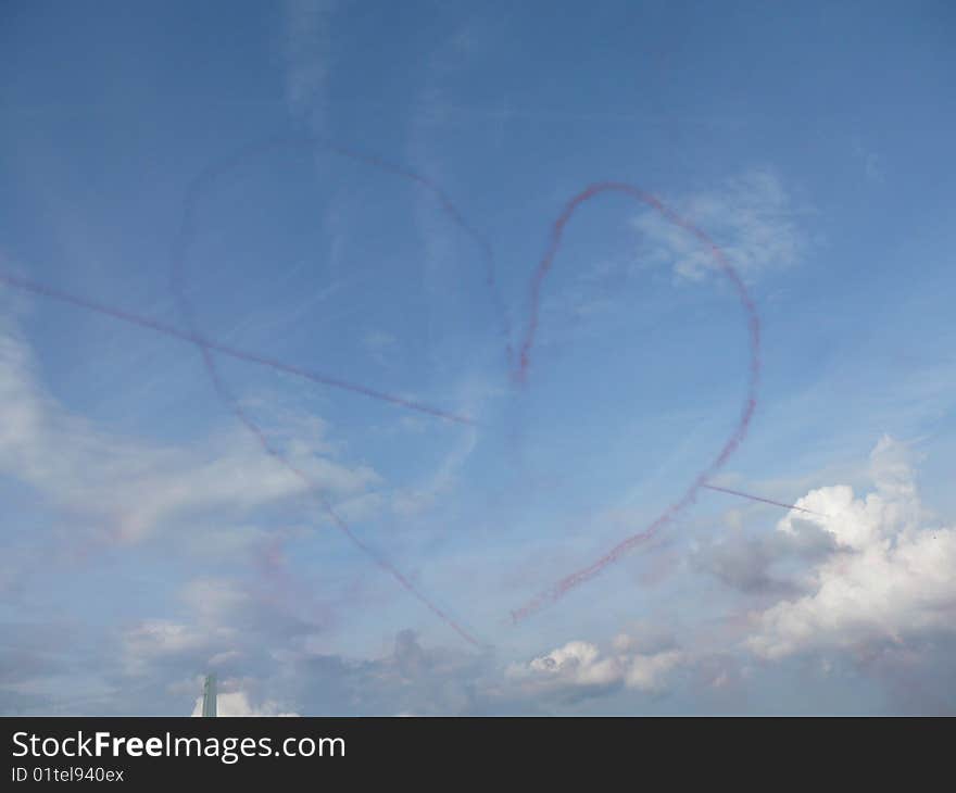 Heart on sky in Kecskemét. Heart on sky in Kecskemét