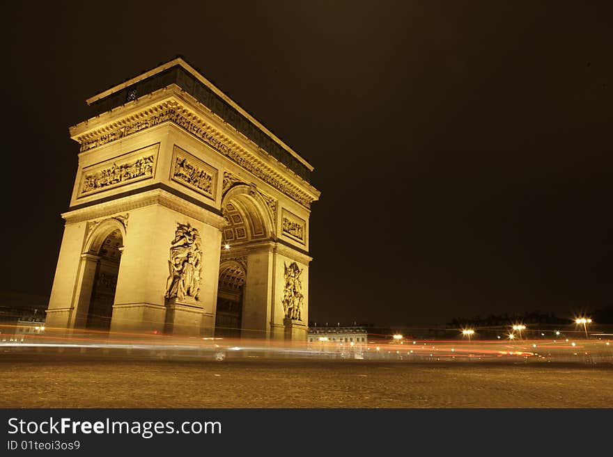 Arc De Triomphe At Night