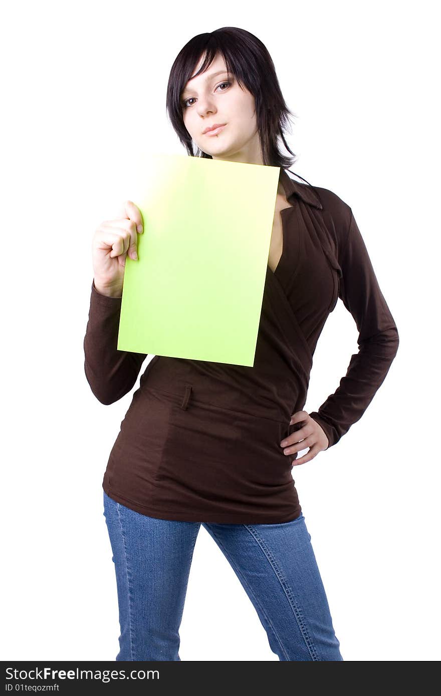 The young businesswoman at office behind work