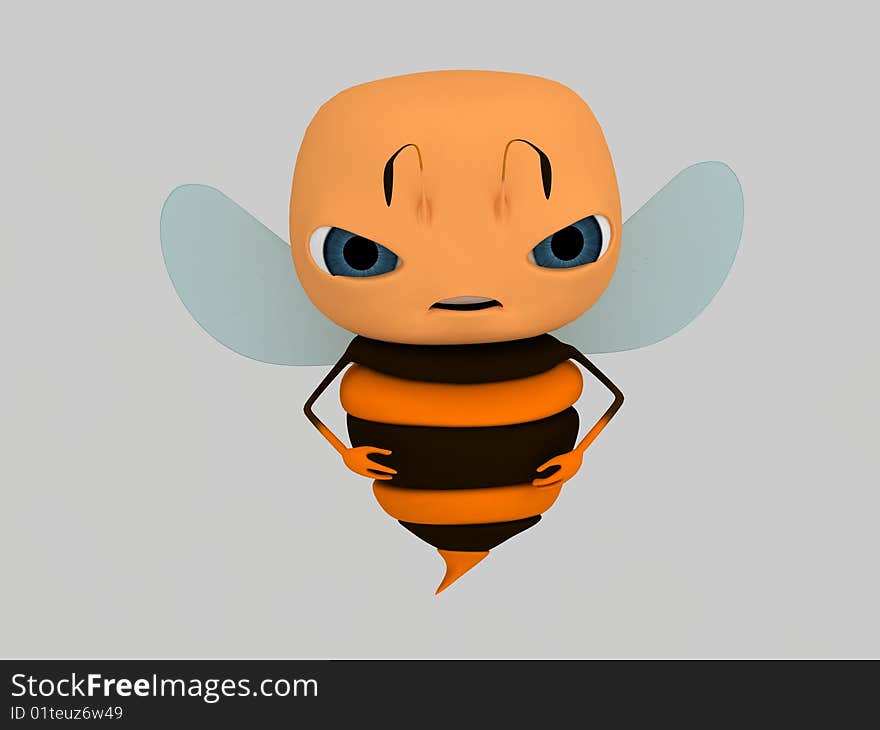 3d  character like a bee. 3d  character like a bee