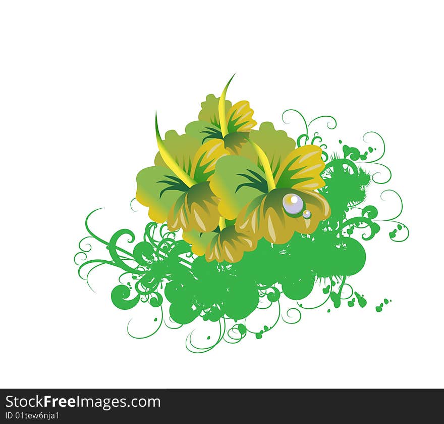 Vector illustration of  funky abstract flower