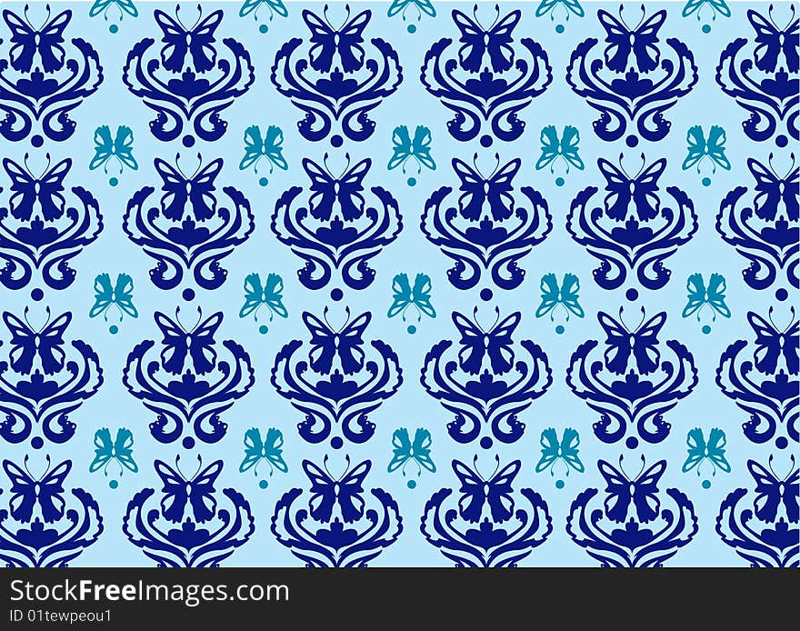 Retro Abstract Floral  Pattern