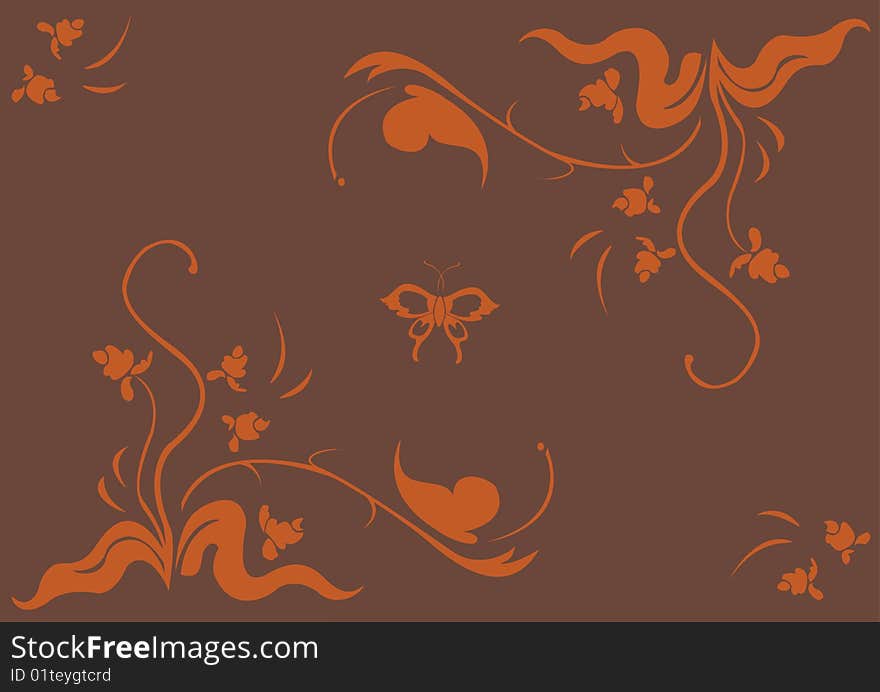 Vector illustraition of retro abstract floral swirl element. Vector illustraition of retro abstract floral swirl element