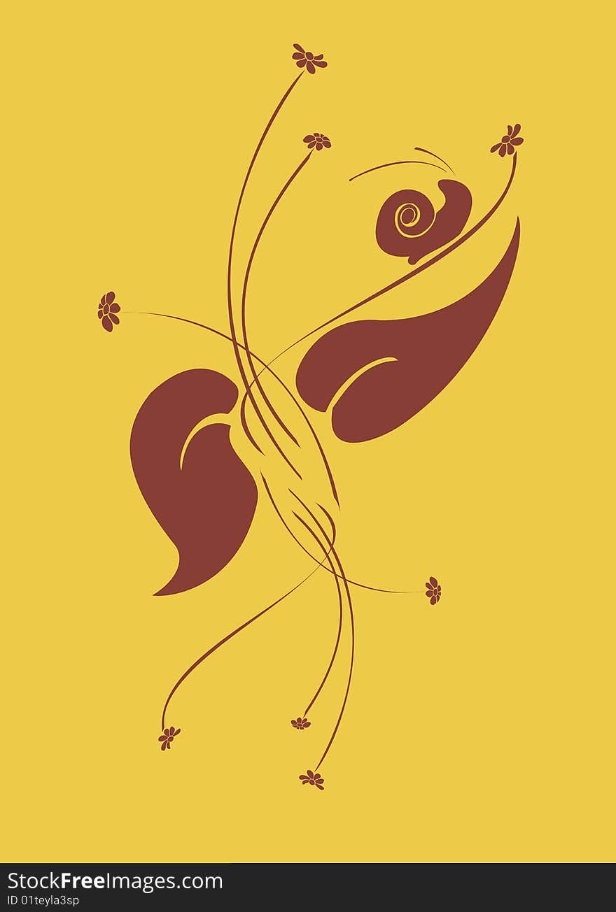 Vector illustraition of retro abstract floral swirl elements. Vector illustraition of retro abstract floral swirl elements