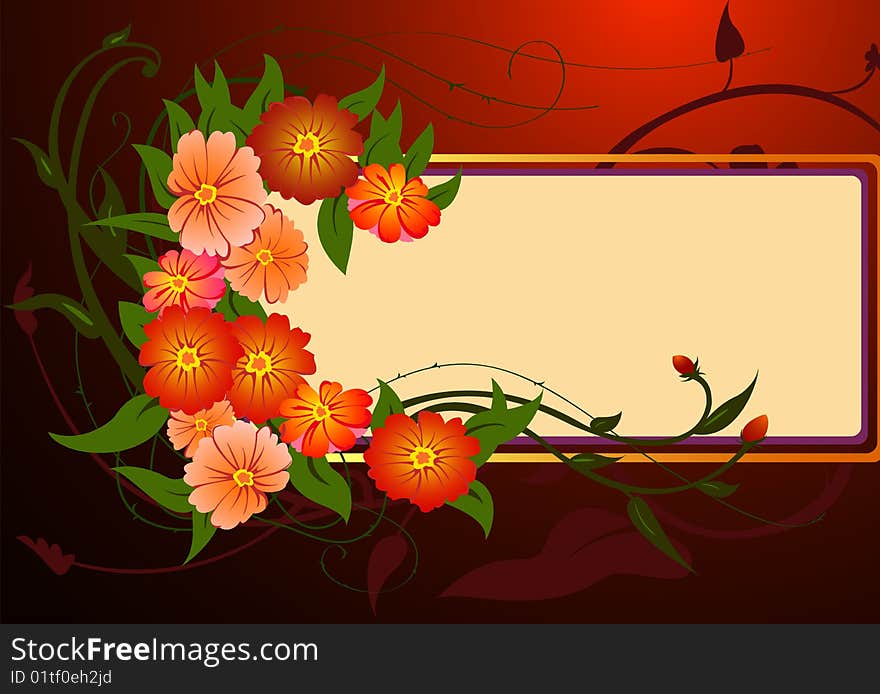 Vector illustraition of funky Abstract floral border. Vector illustraition of funky Abstract floral border