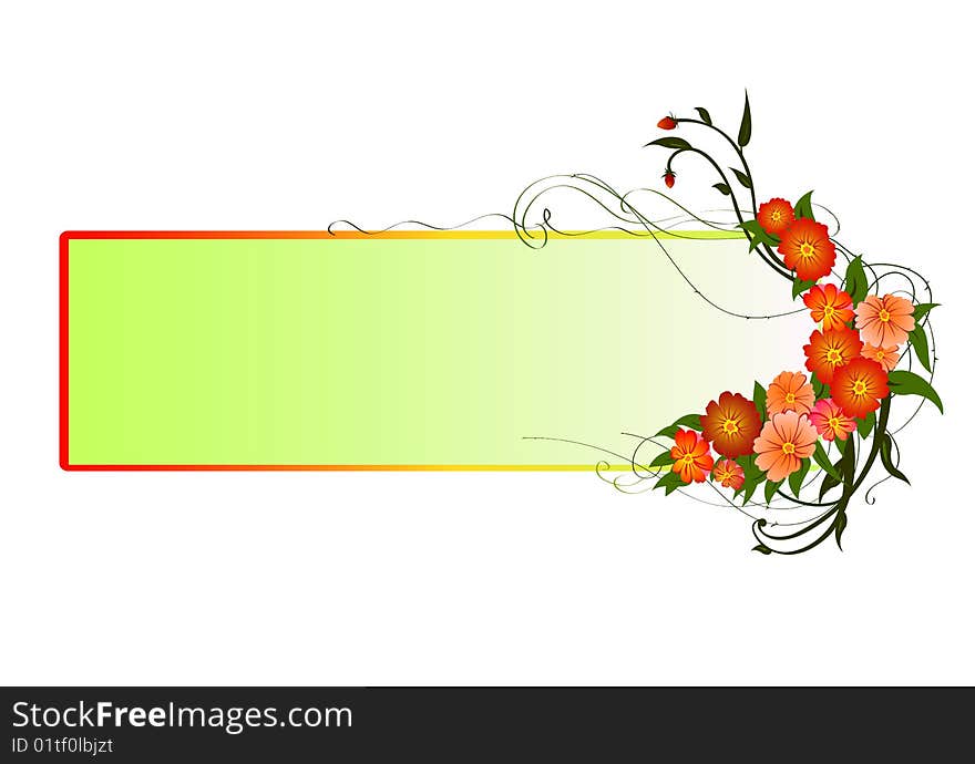 Vector illustraition of funky Abstract floral frame