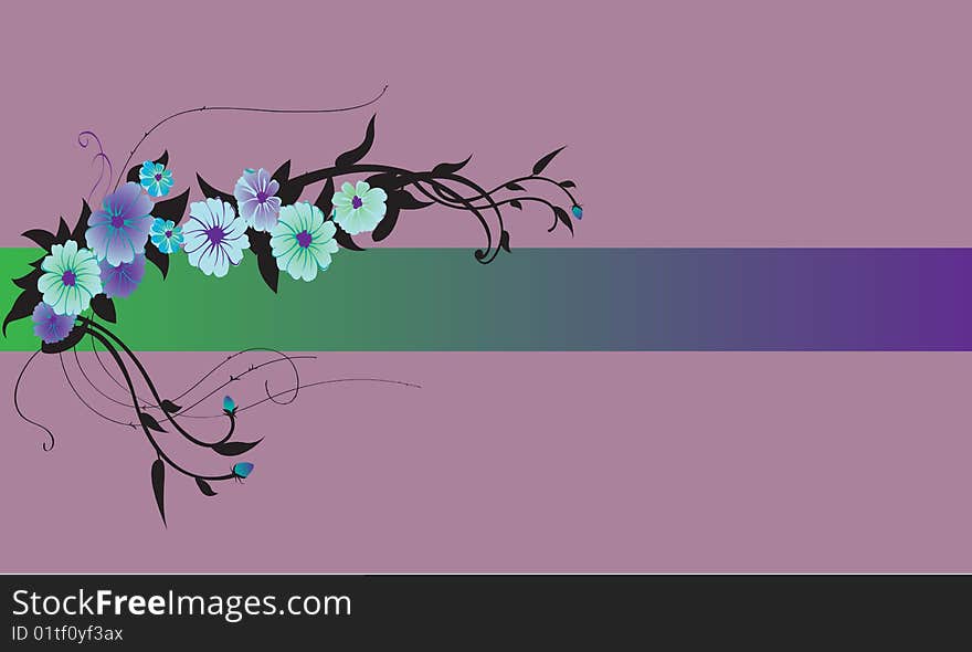 Vector illustraition of elegant floral border. Vector illustraition of elegant floral border